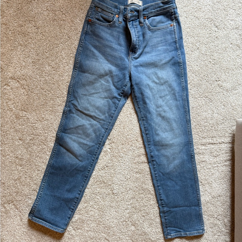 Madewell Stovepipe Blue Straight Leg Jeans